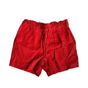 Banana Republic 100% Linen, Red Paperbag Shorts, Women's large, NWT